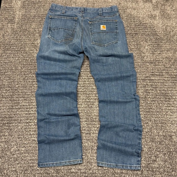 Carhartt Mens Rugged Flex Jeans 32x30 Relaxed Fit Blue Denim Work Pants - Picture 4 of 13